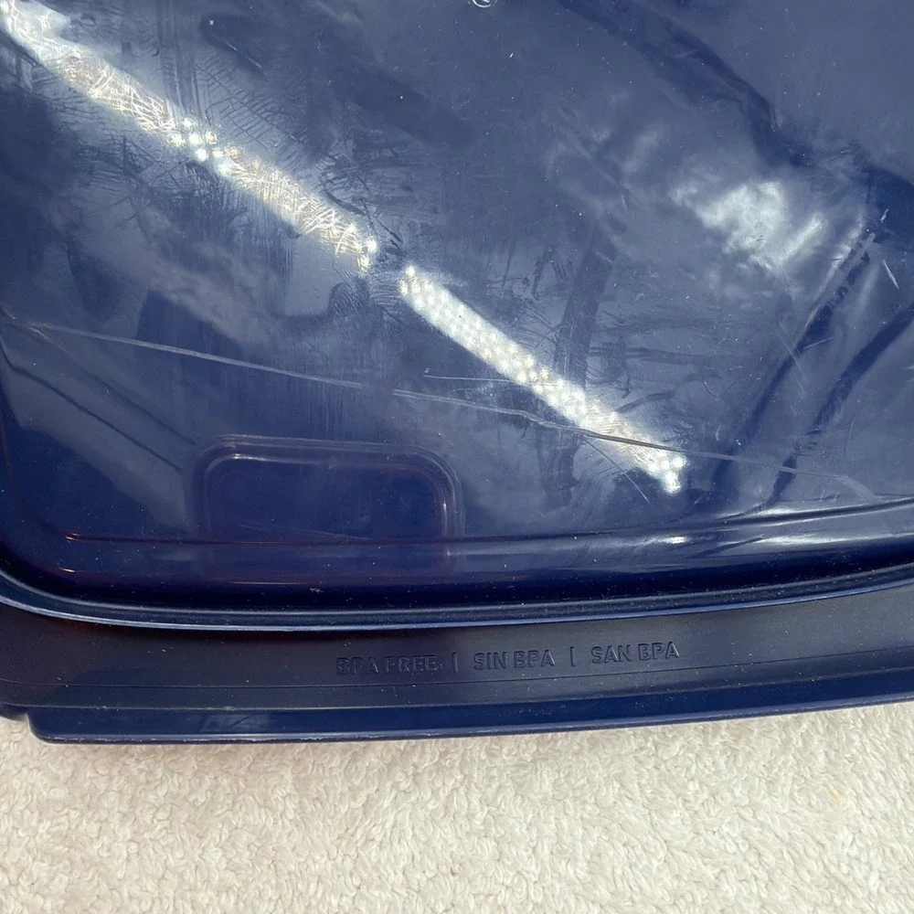 Pyrex Lid blue navy  8x8 Square C-222-PC 2qt Easy Grab Replacement LID ONLY USA